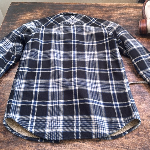Anchorage expedition Blue Plaid Sherpa-Lined Jacket shacket sz small oversized - Picture 11 of 12
